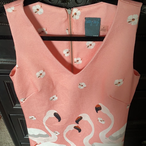 NWOT Gabby Skye Pink Flamingo Sheath Dress Size 4 - Picture 3 of 6